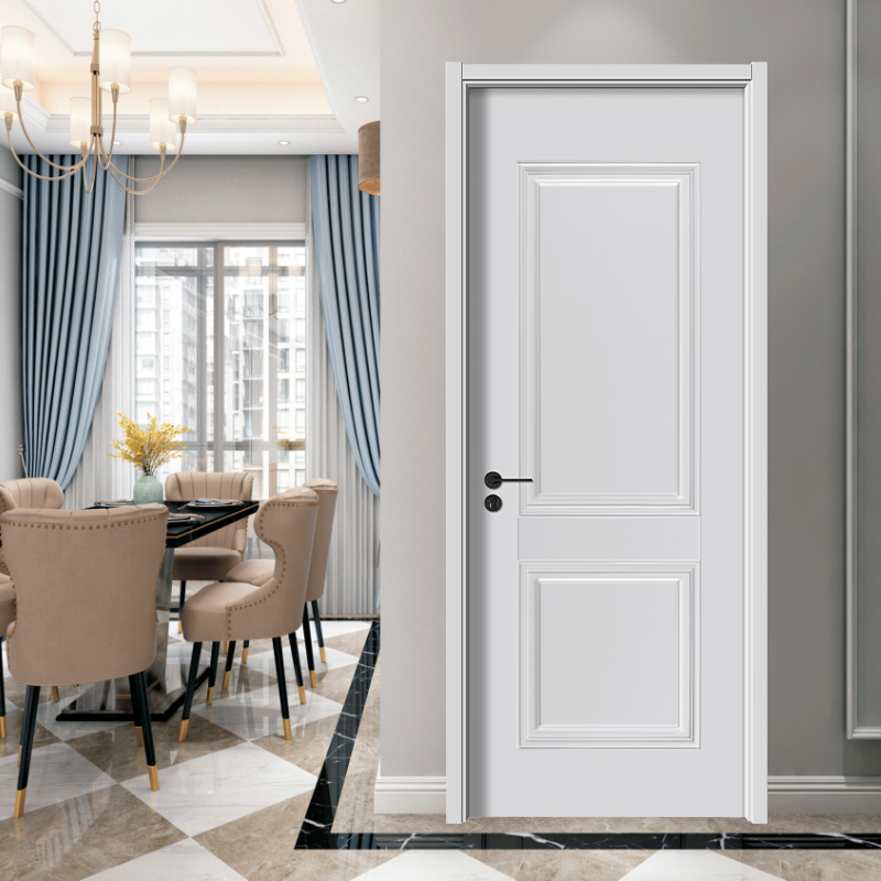 Pintu Kayu Solid Papan Jati Cat Putih PVC